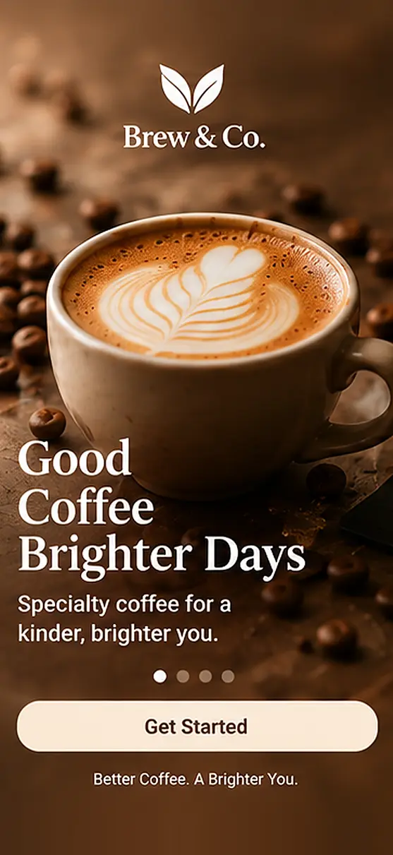 Coffee Shops app home screen