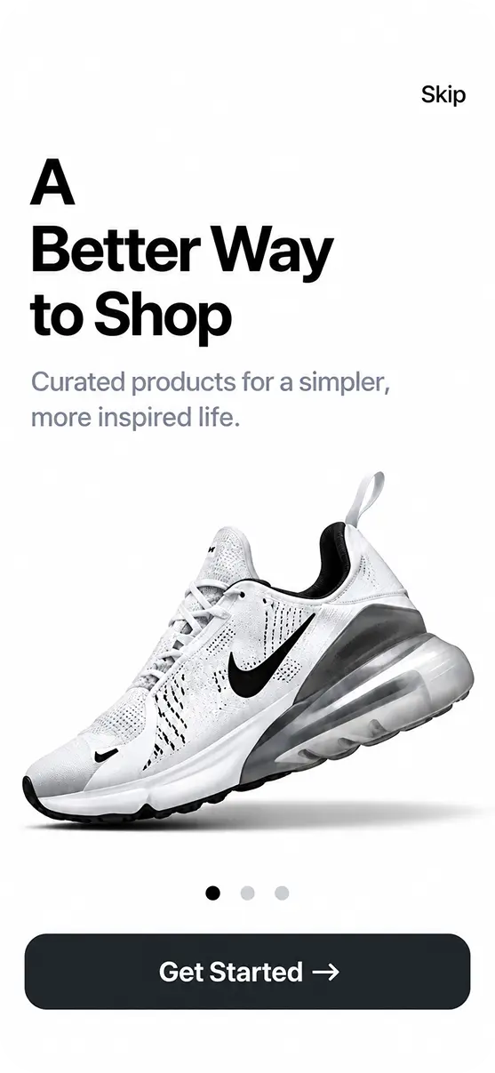 Ecommerce app home screen