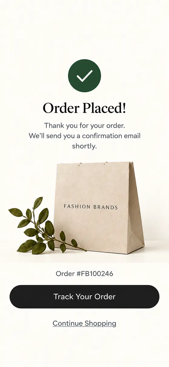 Fashion Brands app home screen