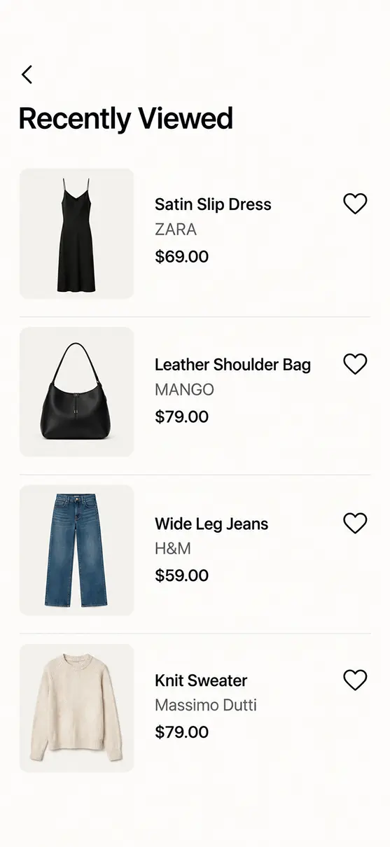 Fashion Brands app home screen