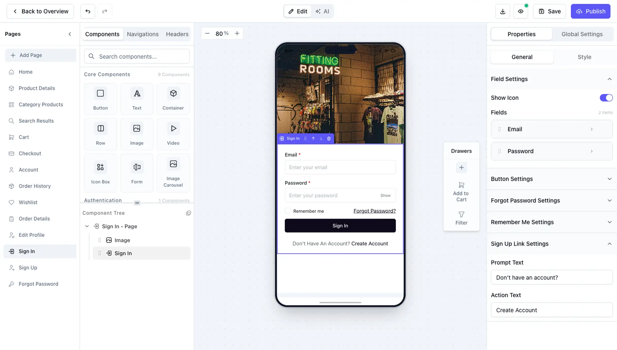 AppNatively sign in and sign up screens preview