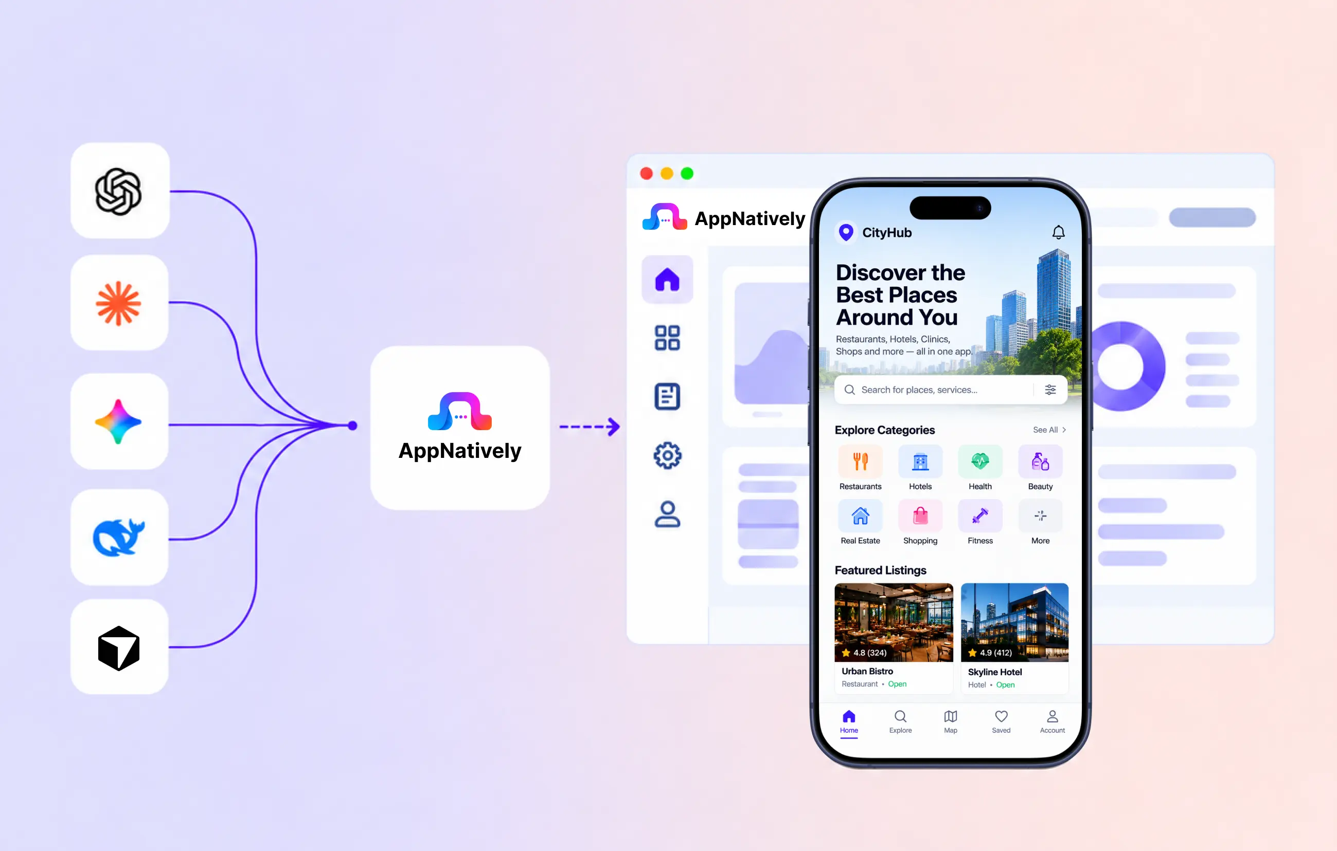AppNatively builder showing a change published live with no app store review