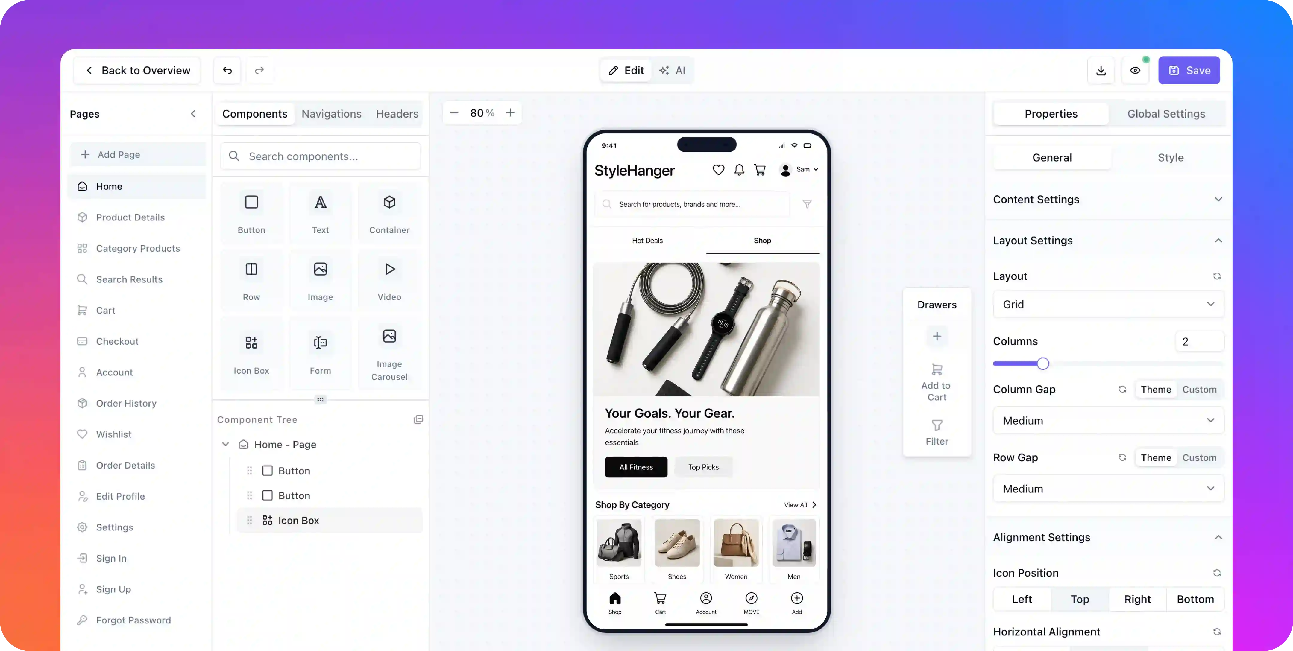 AppNatively app builder preview
